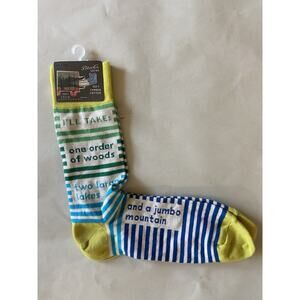 Blue Q Mens Crew Socks Outdoor Hiking Lake‎ Woods Mountain Size 7-12 NEW NWT
